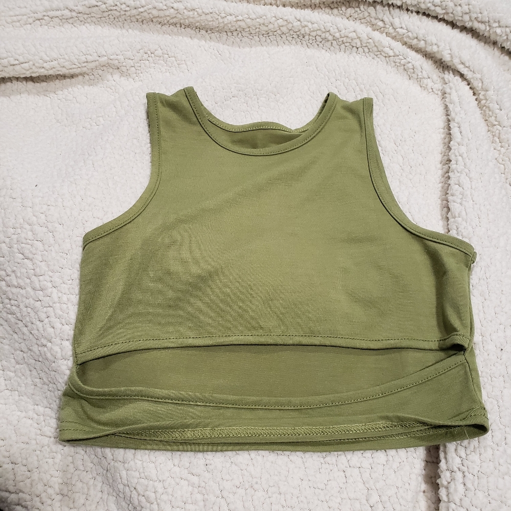 Military Green Crop top